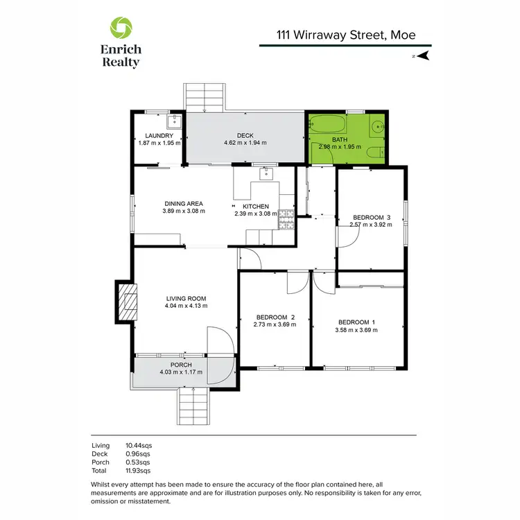 Floorplan of Homely house listing, 111 Wirraway Street, Moe VIC 3825