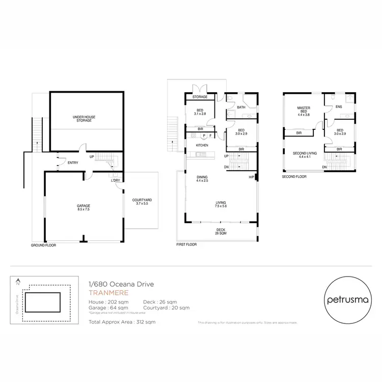 Floorplan of Homely unit listing, 1/680 Oceana Drive, Tranmere TAS 7018
