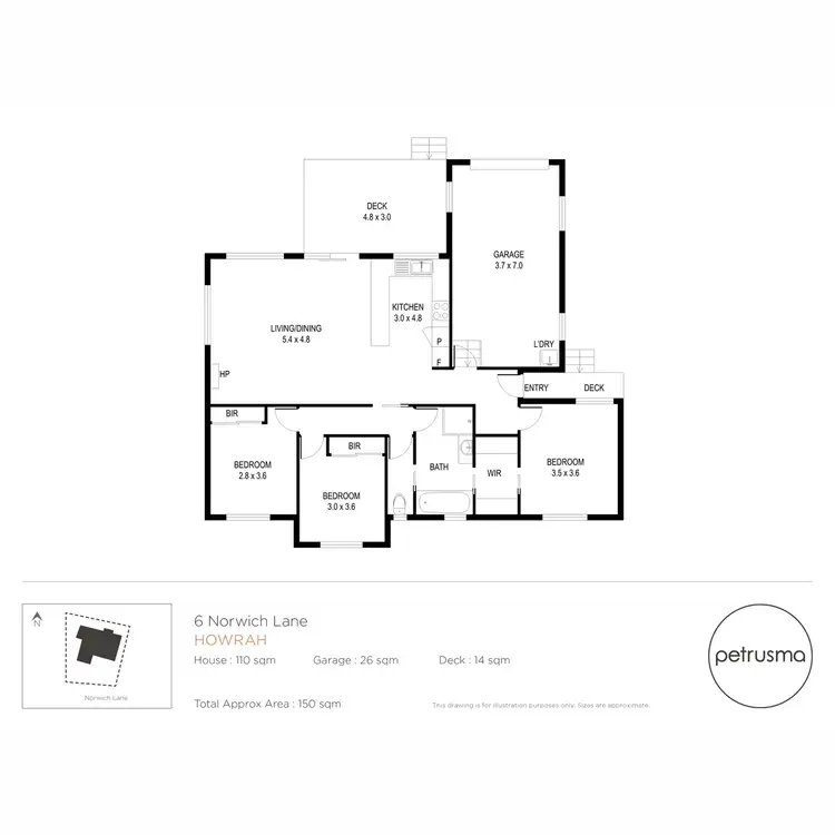 Floorplan of Homely house listing, 6 Norwich Lane, Howrah TAS 7018