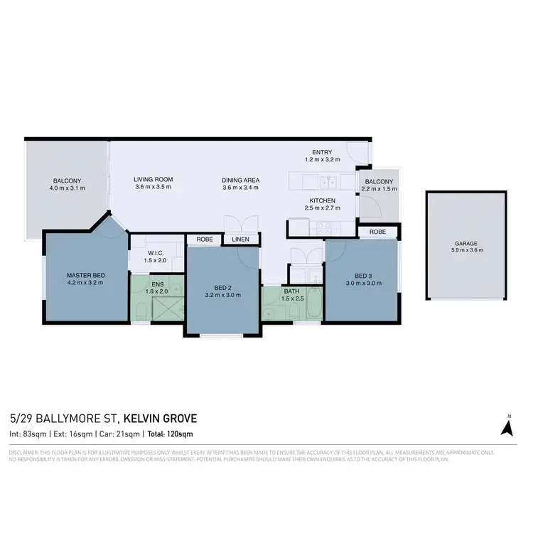 Floorplan of Homely apartment listing, 5/29 Ballymore Street, Kelvin Grove QLD 4059