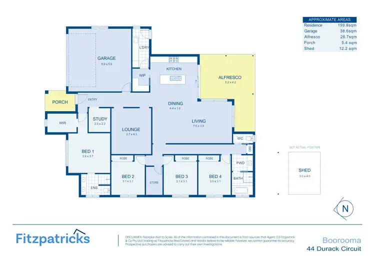 Floorplan of Homely house listing, 44 Durack Circuit, Boorooma NSW 2650
