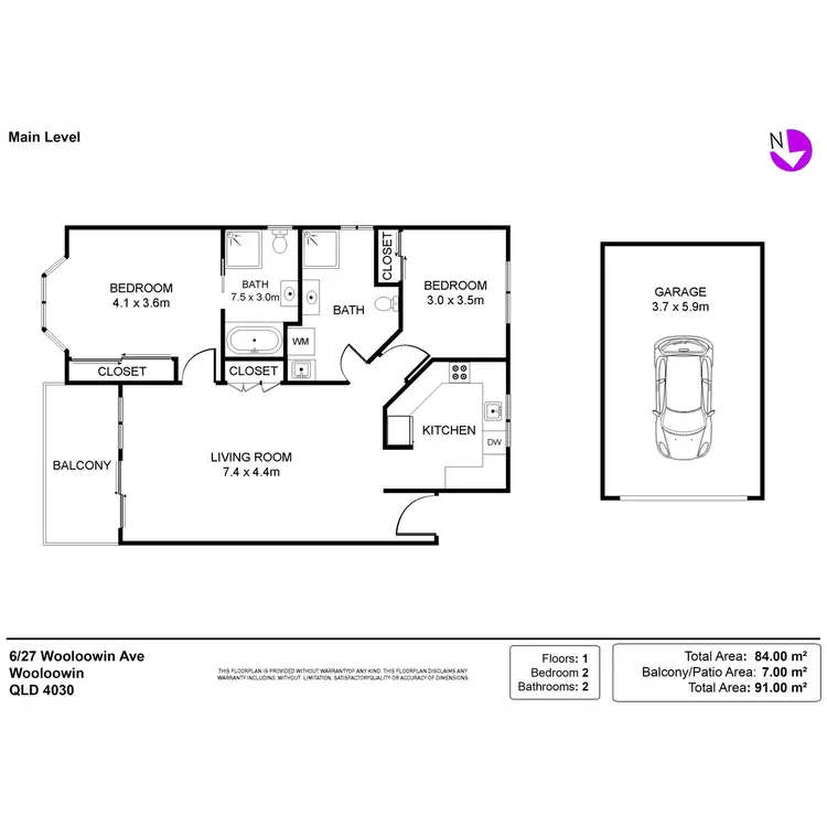 Floorplan of Homely unit listing, 6/27 Wooloowin Avenue, Wooloowin QLD 4030