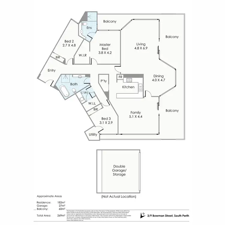 Floorplan of Homely apartment listing, 3/9 Bowman Street, South Perth WA 6151