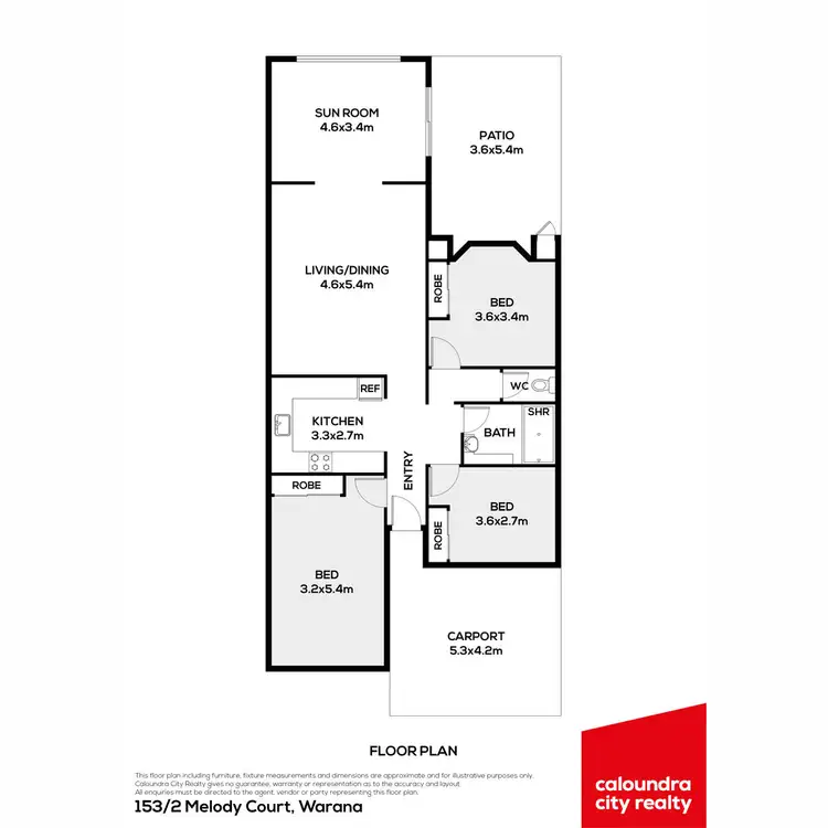 Floorplan of Homely villa listing, 153/2 Melody Court, Warana QLD 4575