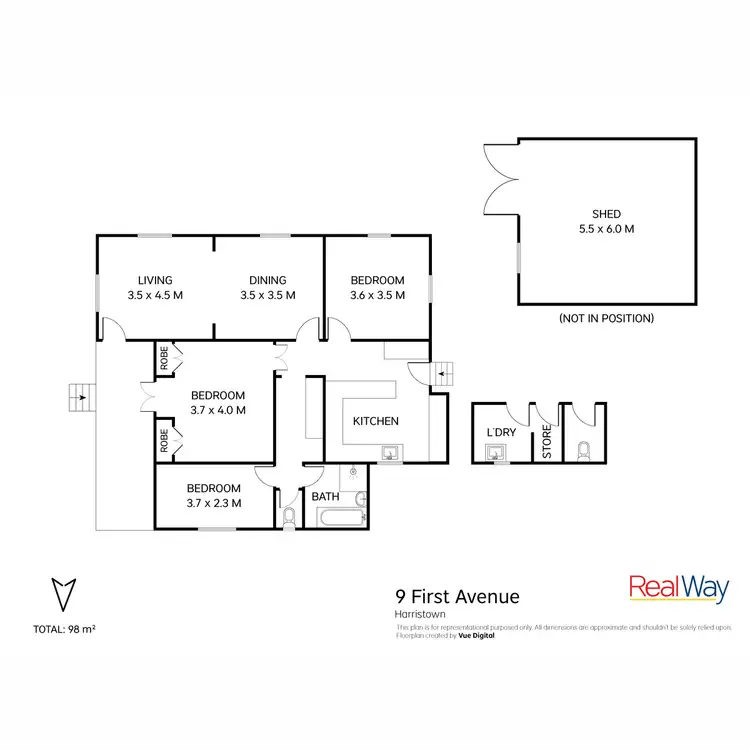 Floorplan of Homely house listing, 9 First Avenue, Harristown QLD 4350