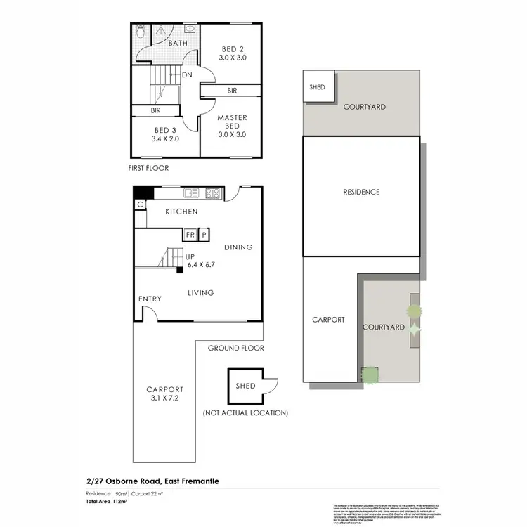 Floorplan of Homely townhouse listing, 2/27 Osborne Road, East Fremantle WA 6158