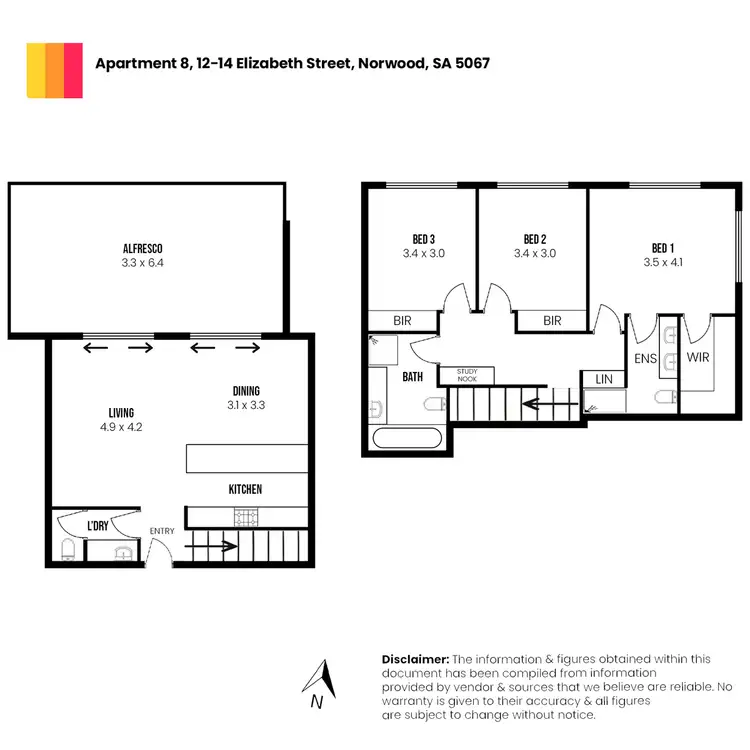 Floorplan of Homely townhouse listing, Apt A8/12-14 Elizabeth Street, Norwood SA 5067