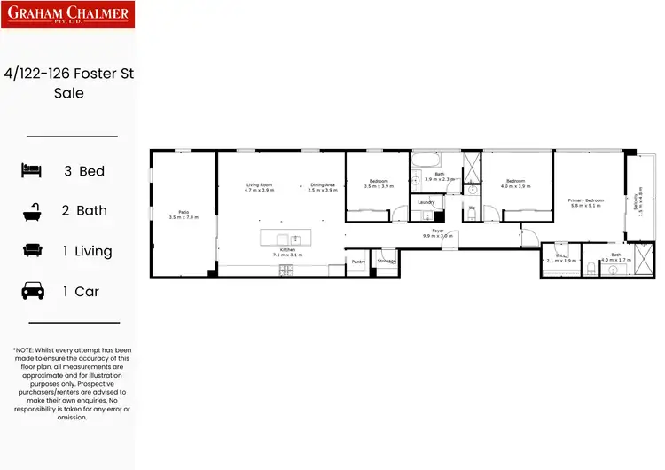 Floorplan of Homely unit listing, 4/122-126 Foster Street, Sale VIC 3850