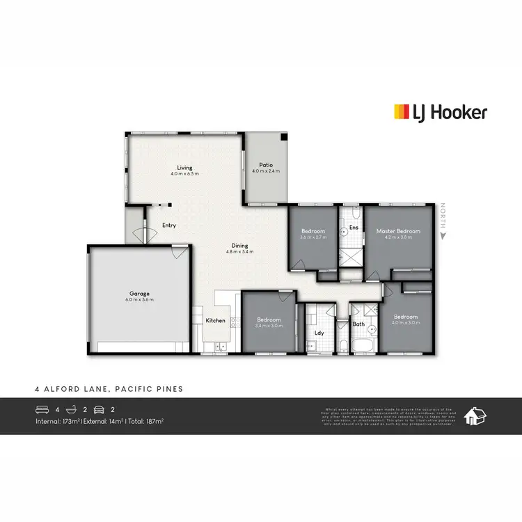 Floorplan of Homely house listing, 4 Alford Lane, Pacific Pines QLD 4211