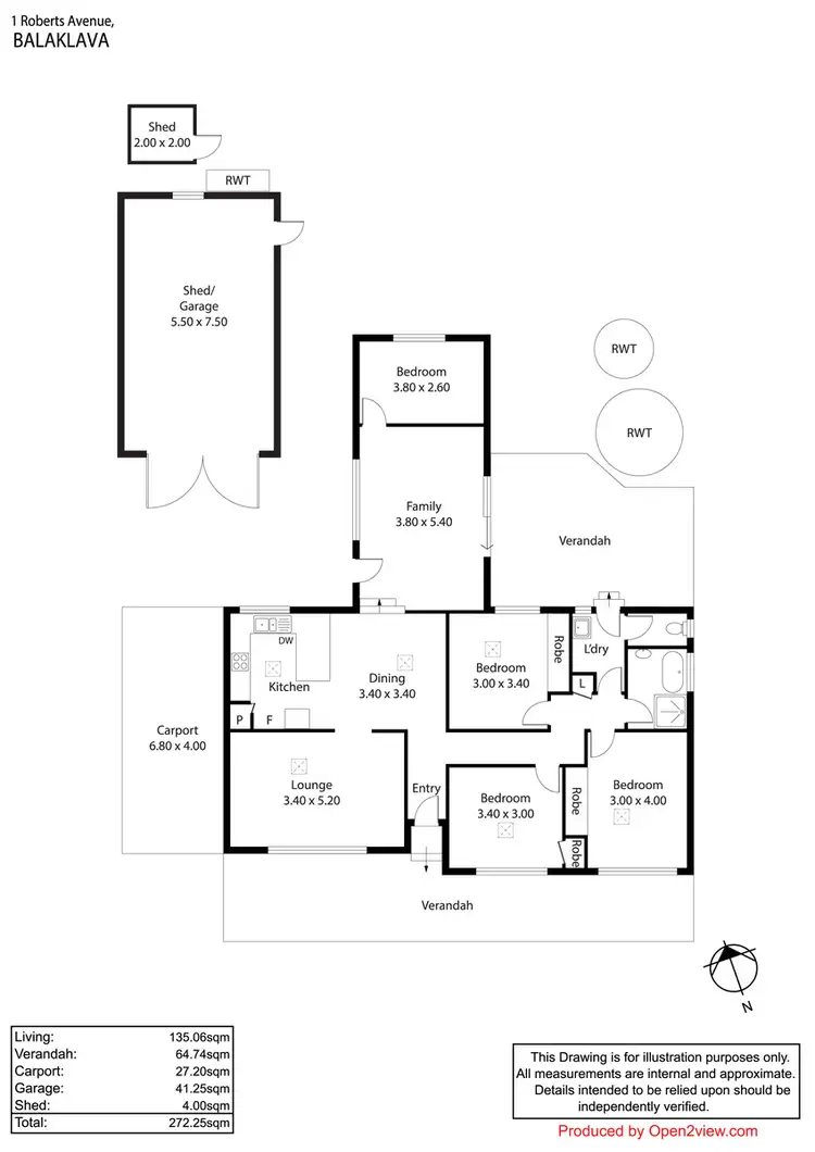 Floorplan of Homely house listing, 1 Roberts Avenue, Balaklava SA 5461