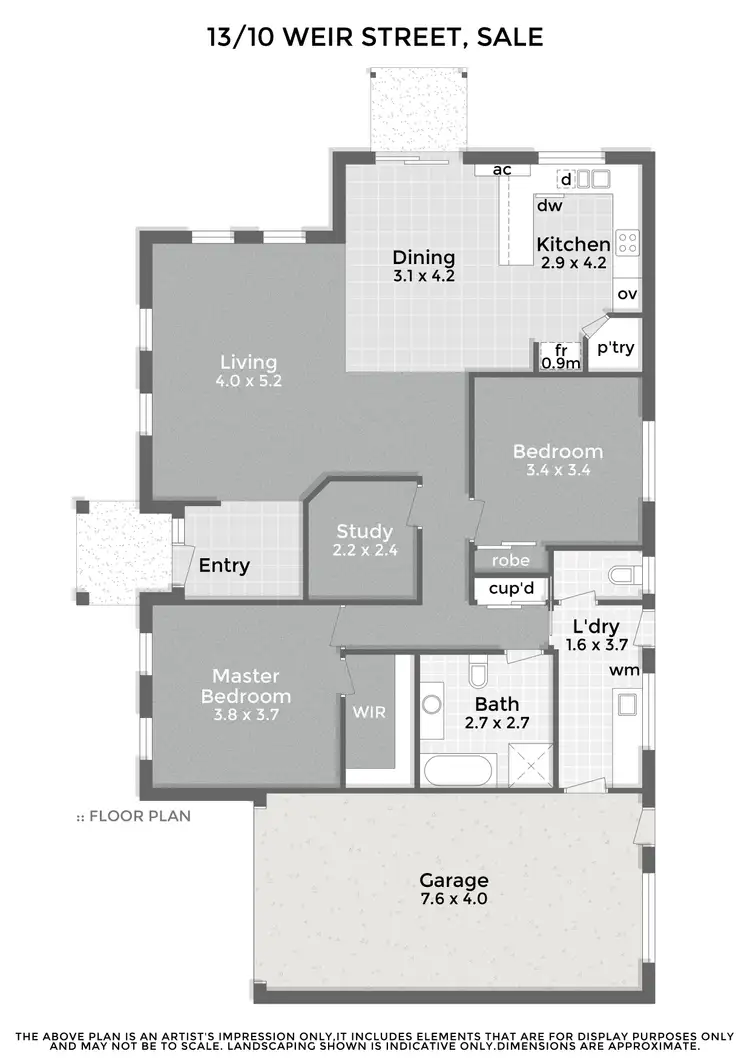 Floorplan of Homely townhouse listing, 13/10 Weir Street, Sale VIC 3850