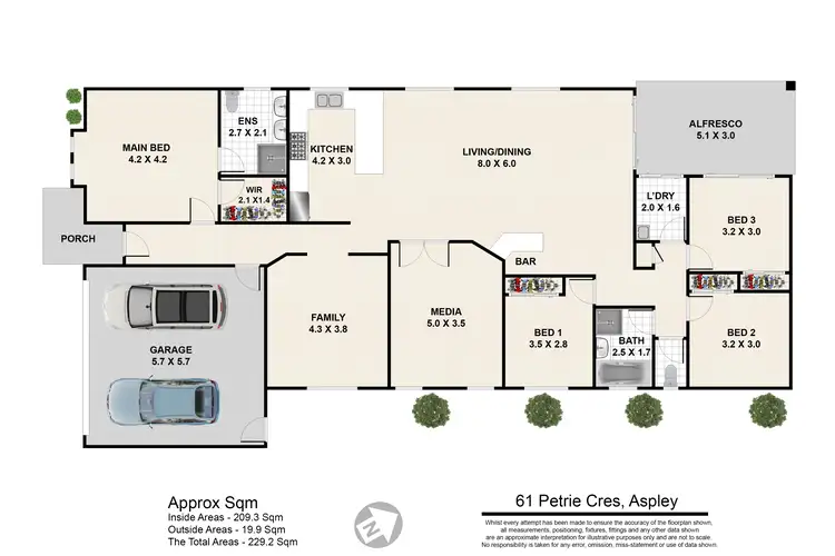 Floorplan of Homely house listing, 61 Petrie Crescent, Aspley QLD 4034