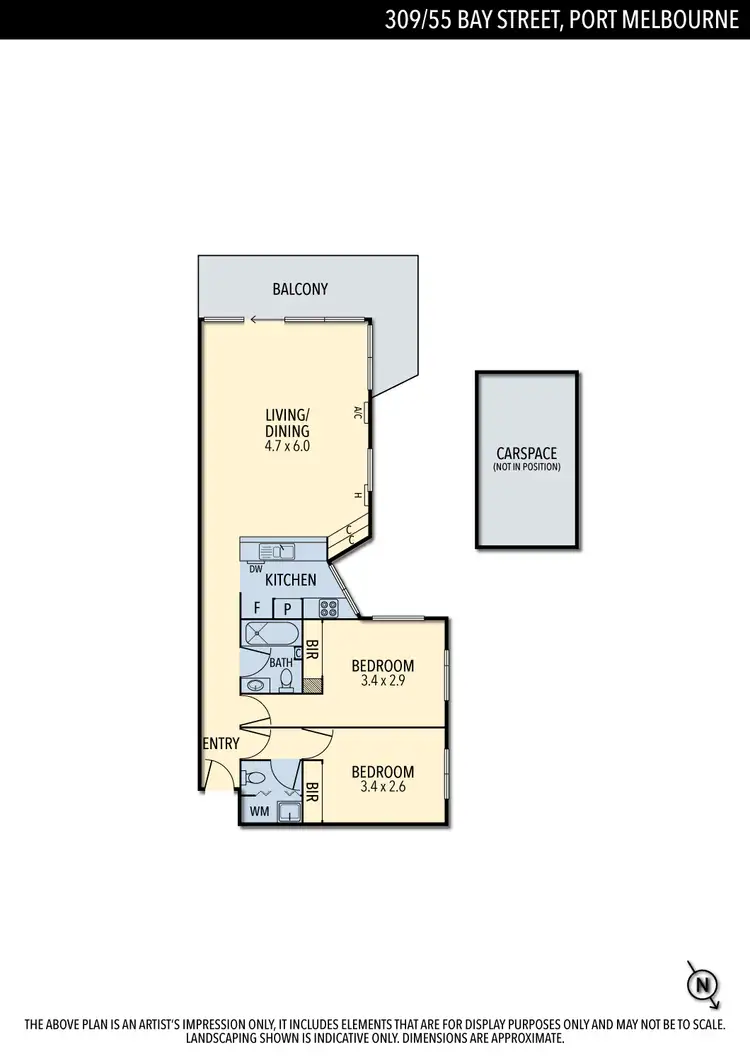 Floorplan of Homely apartment listing, 309/55 Bay Street, Port Melbourne VIC 3207