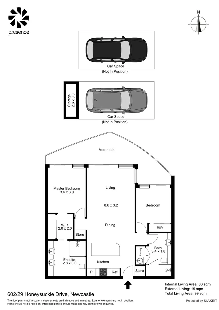 Floorplan of Homely unit listing, 602/29 Honeysuckle Drive, Newcastle NSW 2300