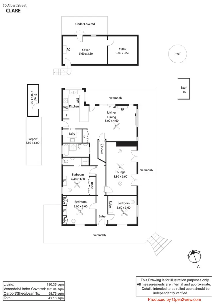 Floorplan of Homely house listing, 50 Albert Street, Clare SA 5453