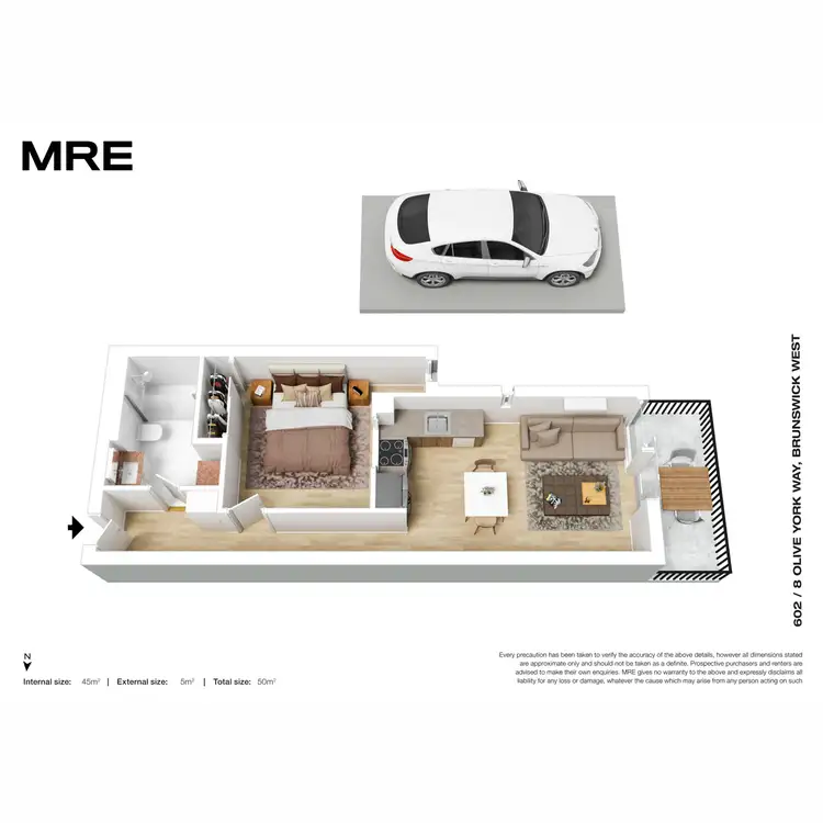 Floorplan of Homely apartment listing, 602/8 Olive York Way, Brunswick West VIC 3055