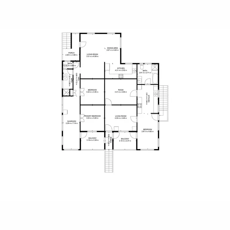 Floorplan of Homely semi-detached listing, 50 Barolin Street, Bundaberg South QLD 4670