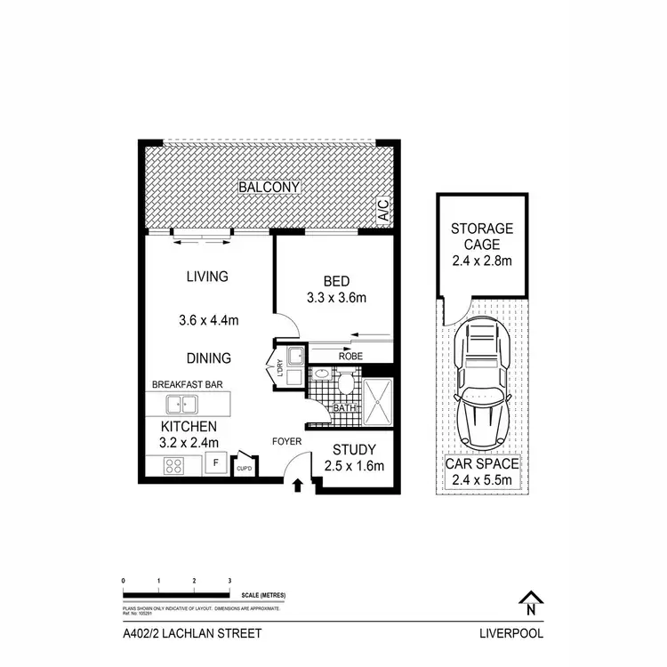 Floorplan of Homely apartment listing, A402/2 Lachlan Street, Liverpool NSW 2170