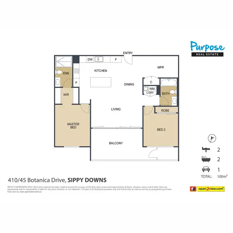 Floorplan of Homely apartment listing, 410/45 Botanica Drive, Sippy Downs QLD 4556