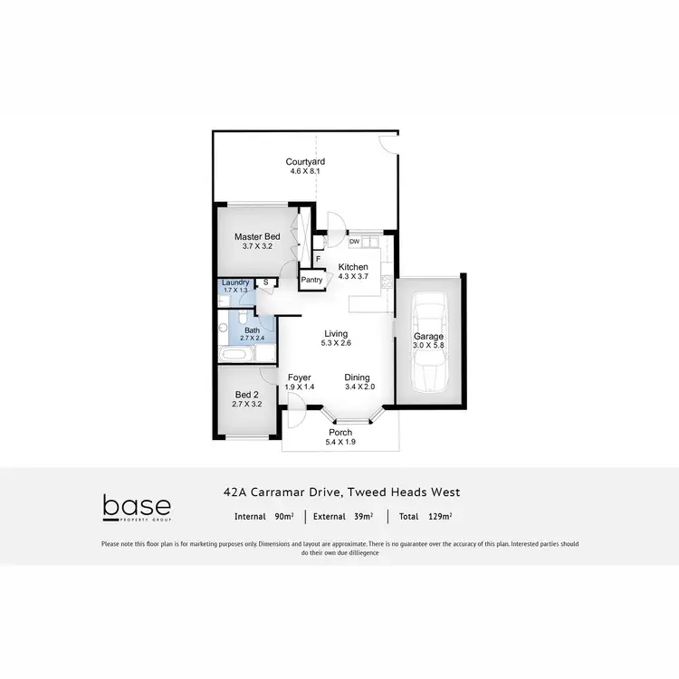 Floorplan of Homely semi-detached listing, 42A Carramar Drive, Tweed Heads West NSW 2485