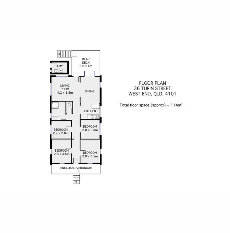 Floorplan of Homely house listing, 36 Turin Street, West End QLD 4101