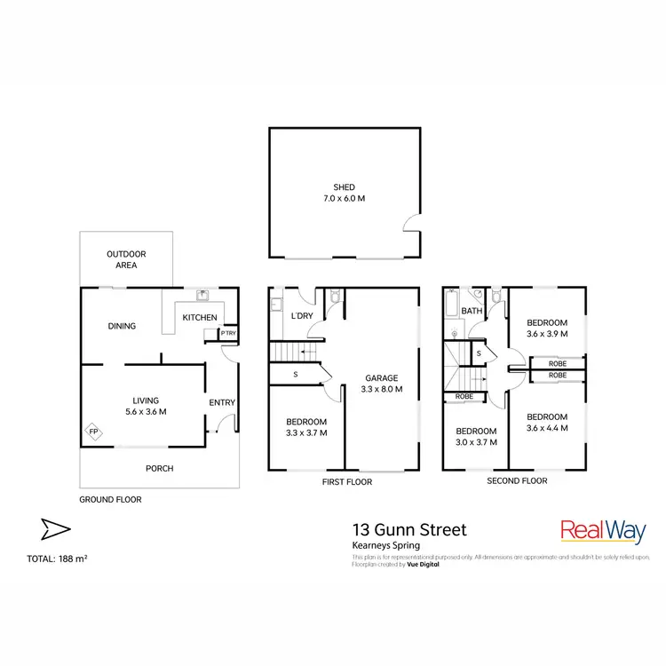 Floorplan of Homely house listing, 13 Gunn Street, Kearneys Spring QLD 4350