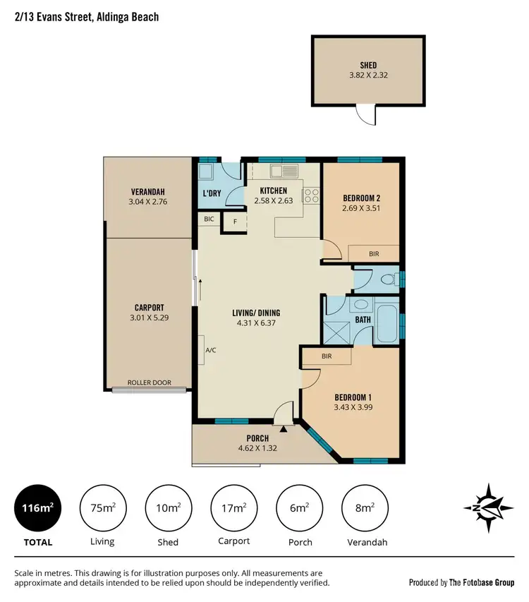 Floorplan of Homely house listing, 2/13 Evans Street, Aldinga Beach SA 5173