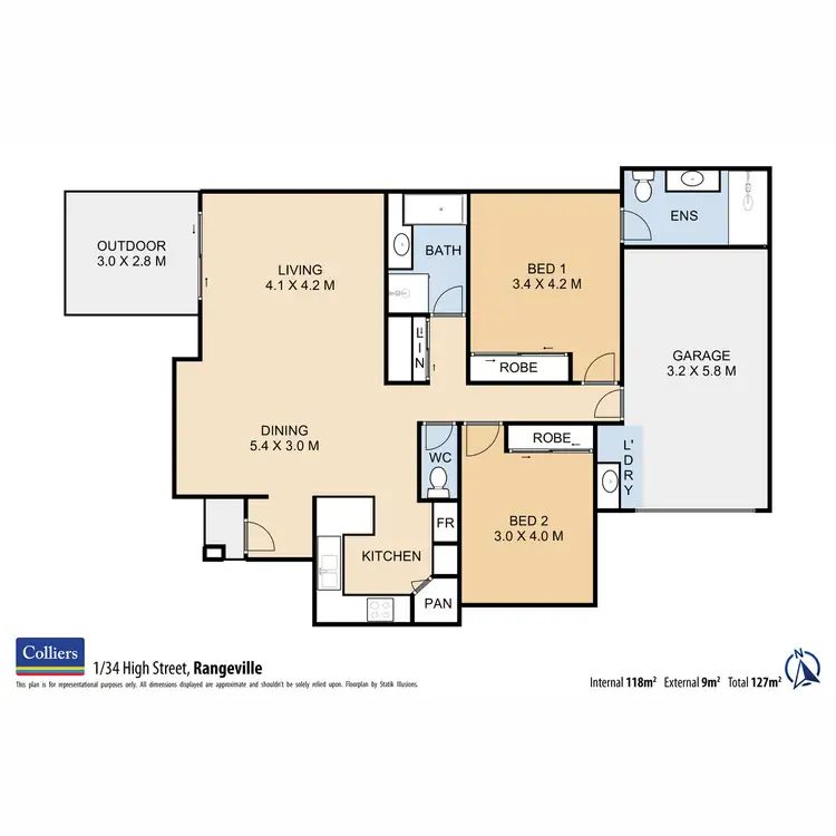 Floorplan of Homely unit listing, 1/34 High Street, Rangeville QLD 4350