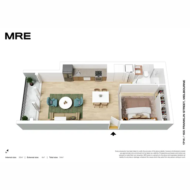 Floorplan of Homely apartment listing, 1714/155 Franklin Street, Melbourne VIC 3000