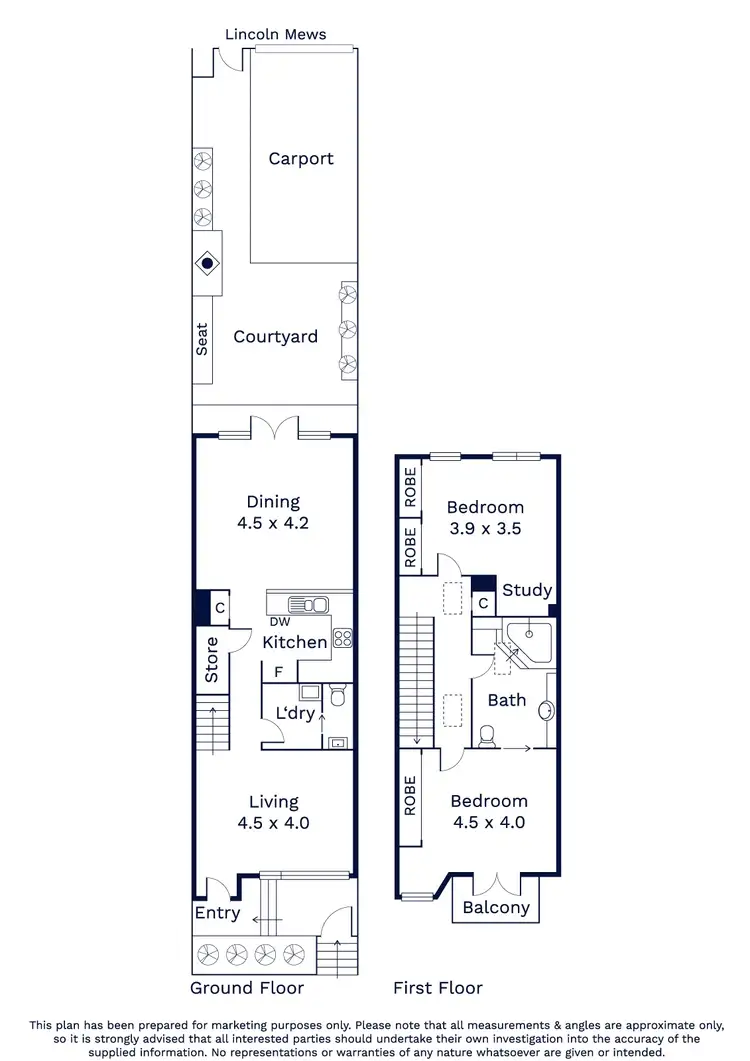 Floorplan of Homely townhouse listing, 110B Kensington Road, Kensington VIC 3031