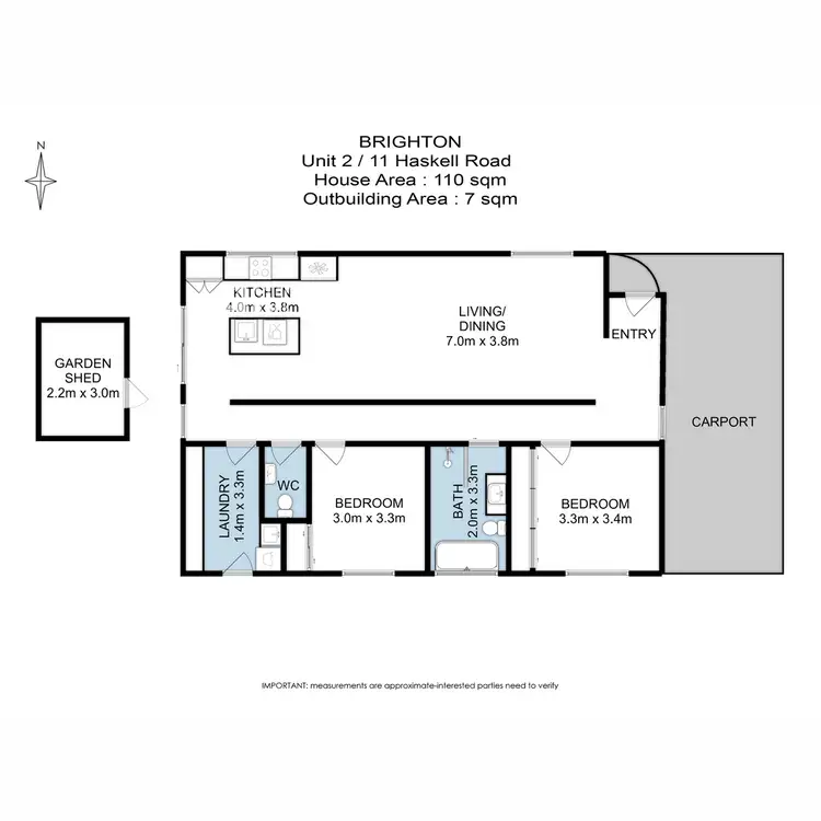Floorplan of Homely unit listing, 2/11 Haskell Road, Brighton TAS 7030