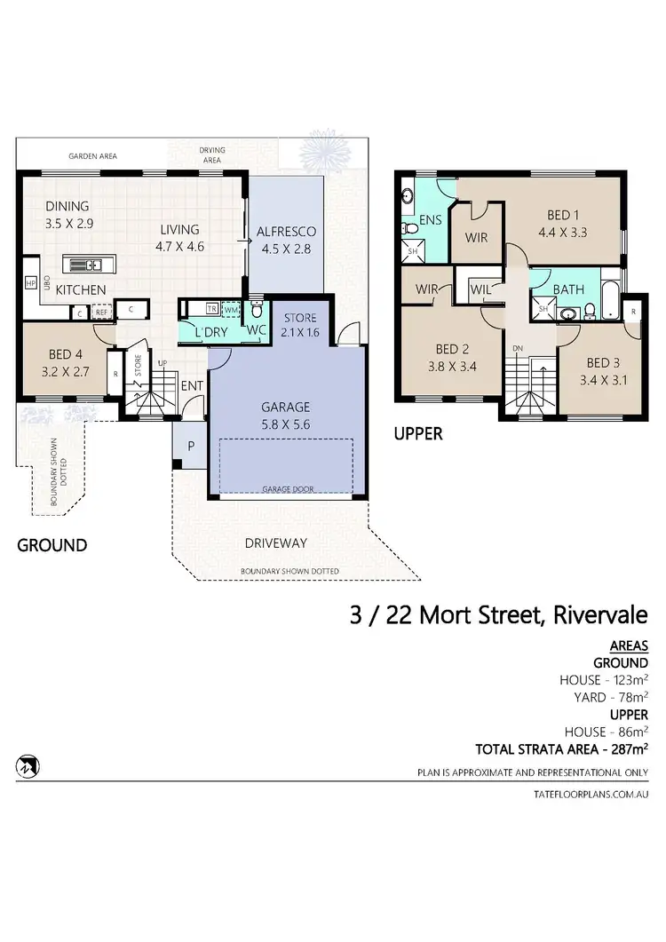 Floorplan of Homely townhouse listing, 3/22 Mort Street, Rivervale WA 6103