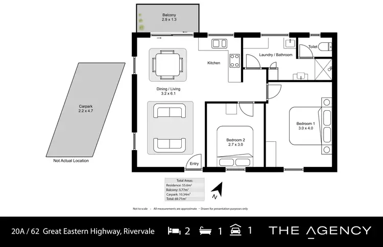 Floorplan of Homely unit listing, 20A/62 Great Eastern Highway, Rivervale WA 6103