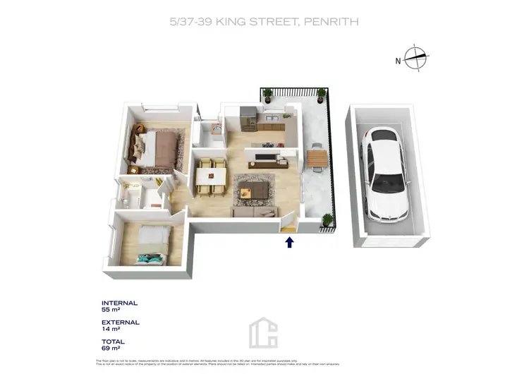 Floorplan of Homely unit listing, 5/37-39 King Street, Penrith NSW 2750