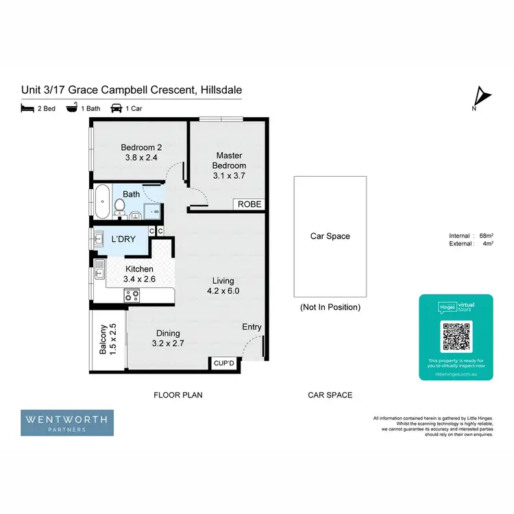 Floorplan of Homely apartment listing, 3/17 Grace Campbell Crescent, Hillsdale NSW 2036