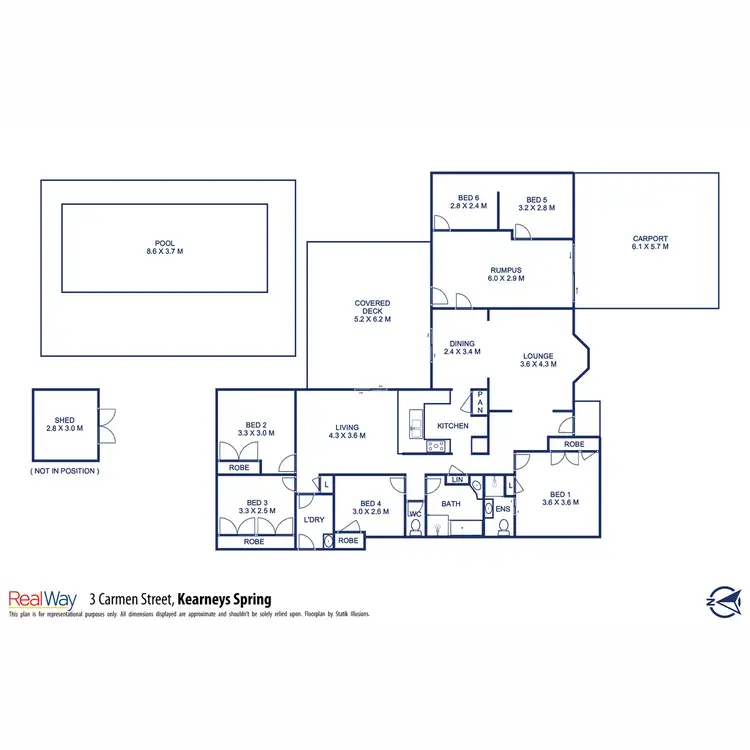 Floorplan of Homely house listing, 3 Carmen Street, Kearneys Spring QLD 4350