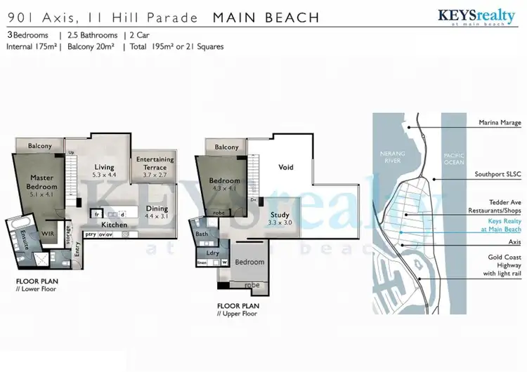 Floorplan of Homely apartment listing, 901/11-13 Hill Parade, Main Beach QLD 4217