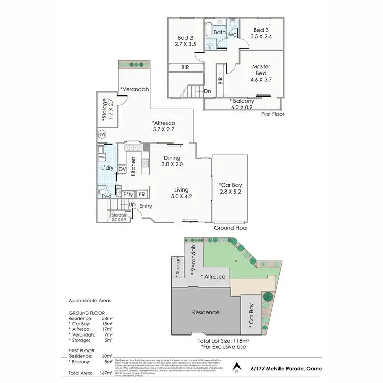 Floorplan of Homely townhouse listing, 6/177 Melville Parade, Como WA 6152