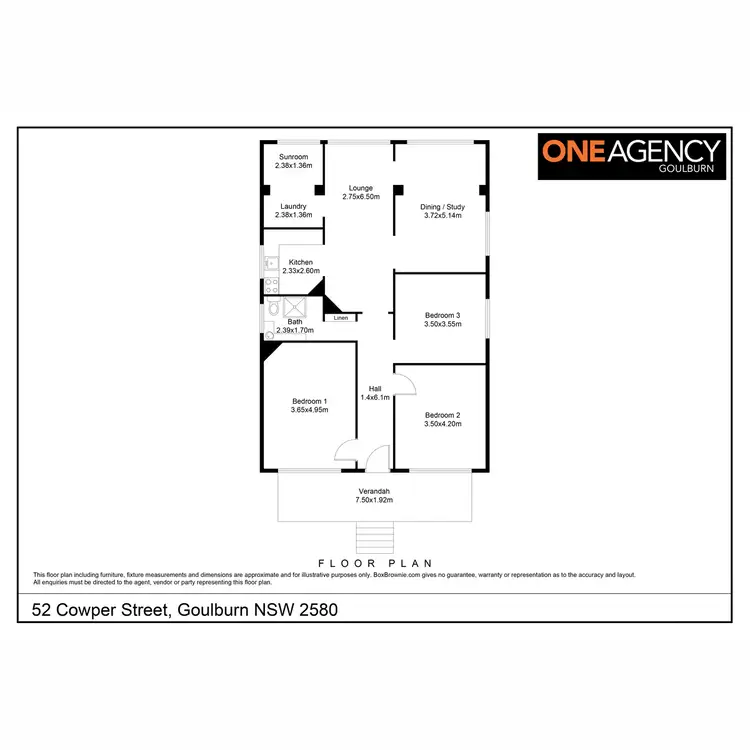 Floorplan of Homely house listing, 52 Cowper Street, Goulburn NSW 2580