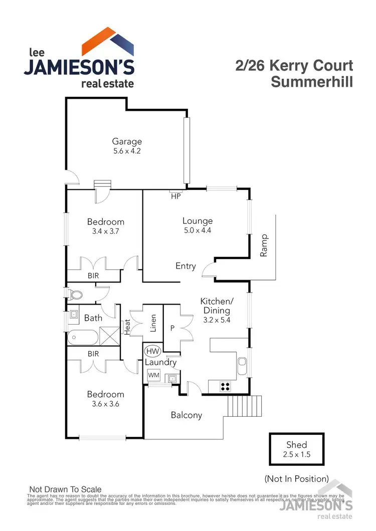 Floorplan of Homely unit listing, 2/26 Kerry Court, Summerhill TAS 7250