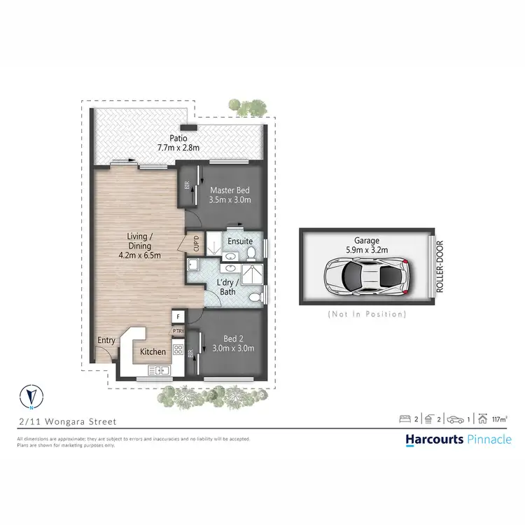 Floorplan of Homely townhouse listing, 2/11 Wongara Street, Clayfield QLD 4011
