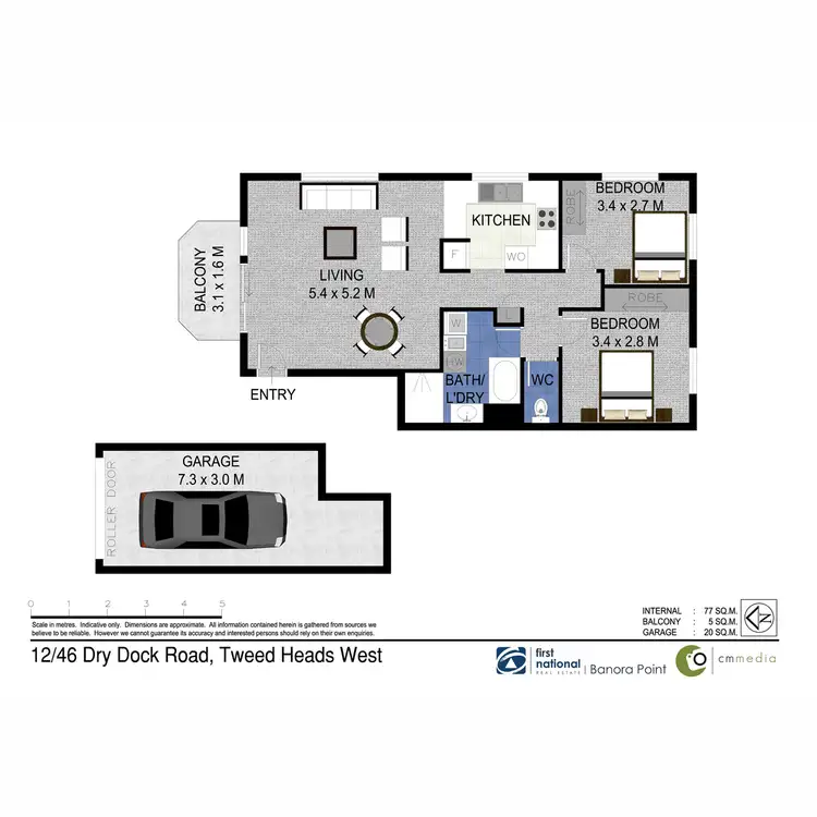 Floorplan of Homely unit listing, 12/46 Dry Dock Road, Tweed Heads South NSW 2486