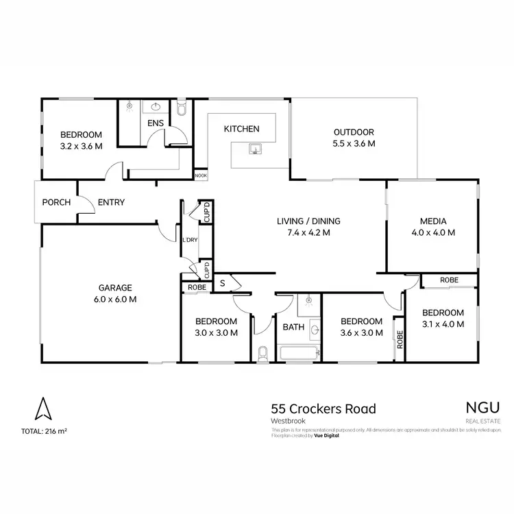 Floorplan of Homely house listing, 55 Crockers Road, Westbrook QLD 4350