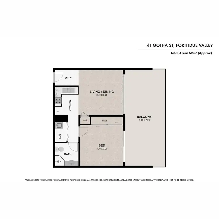 Floorplan of Homely apartment listing, E22/41 Gotha Street, Fortitude Valley QLD 4006
