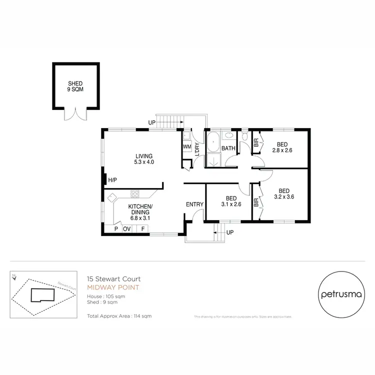 Floorplan of Homely house listing, 15 Stewart Court, Midway Point TAS 7171