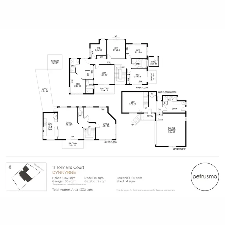 Floorplan of Homely house listing, 11 Tolmans Court, Dynnyrne TAS 7005