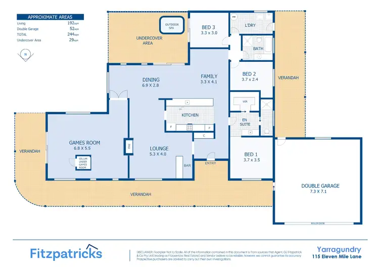 Floorplan of Homely rural property listing, 115 Eleven Mile Lane, Yarragundry NSW 2650