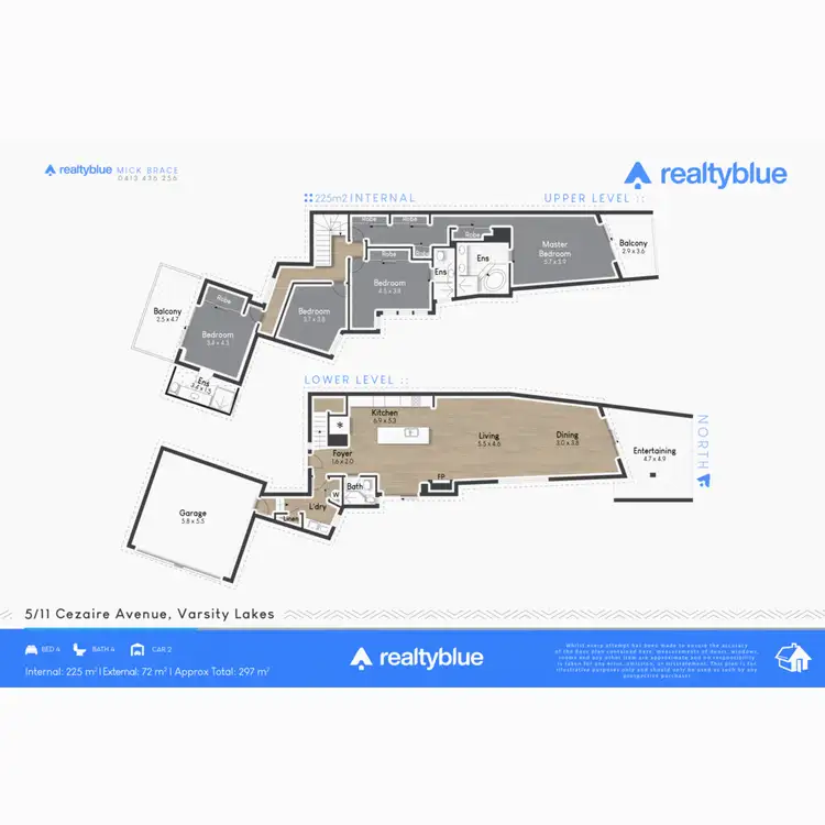 Floorplan of Homely villa listing, 5/11 Cezaire Avenue, Varsity Lakes QLD 4227