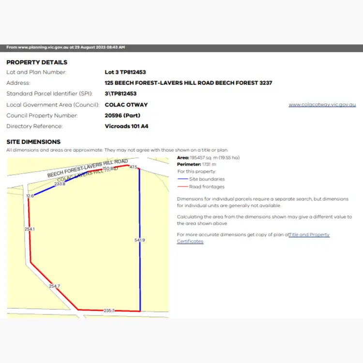 Floorplan of Homely rural property listing, LOT 3, 125 Beech Forest - Lavers Hill Road, Beech Forest VIC 3237