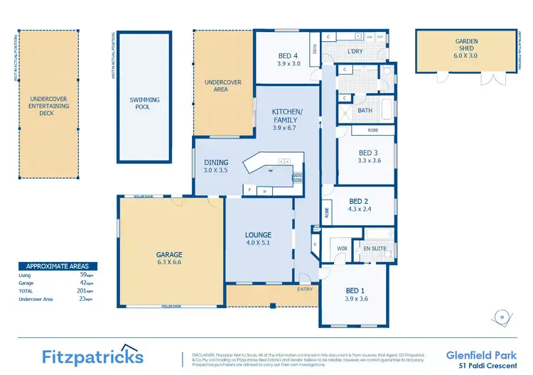 Floorplan of Homely house listing, 51 Paldi Crescent, Glenfield Park NSW 2650